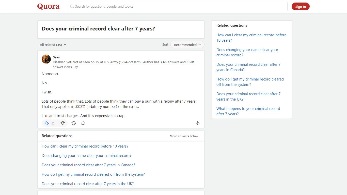 Does your criminal record clear after 7 years? - Quora